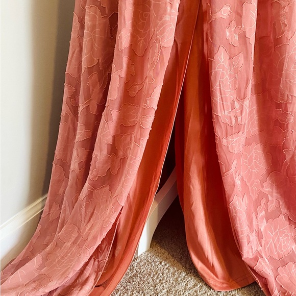 Lulu’s Bohemian Floral Maxi Deep V Neck Split Thigh Cocktail Party Dress Small - Picture 4 of 10